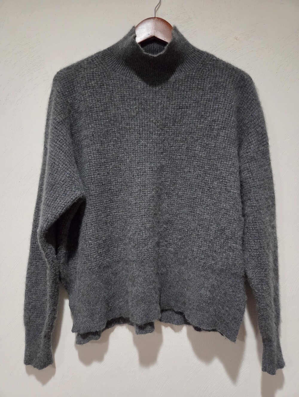Everlane Cashmere Mockneck Sweater Charcoal Gray Size Large